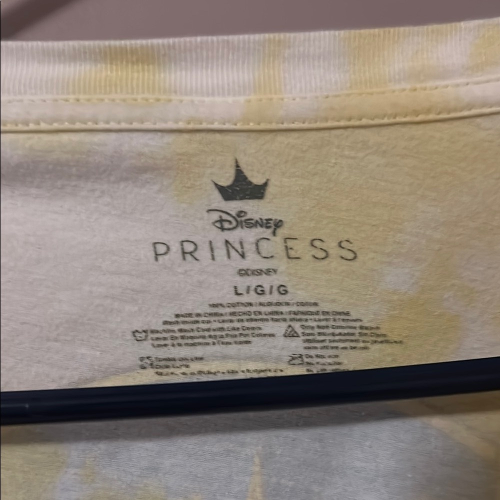 Disney Yellow Tie Dye Little Mermaid Short Sleeve Tee - L - Picture 3 of 3